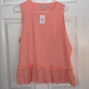 NWT J. Crew Eyelet Hem Tank Top in Buff Pink
